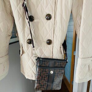 Coach Vintage Swingpack, Cocoa and Black, Canvas and Leather Trim, Crossbody